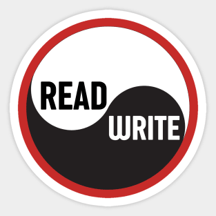 READ / WRITE - a statement for writers and readers of all shapes and sizes Sticker